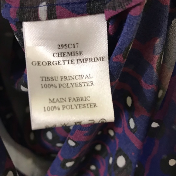Carven Purple Animal Print Semi Sheer Butt… - Picture 5 of 7